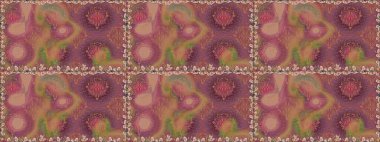 Küçük çiçekli kusursuz yay deseni. Raster illüstrasyonu. Suluboya tarzında kahverengi renkler üzerine.