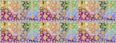 Klasik raster şablonu. Tarafsız ve altın desenli. Tekrarlayan ögelerle kusursuz soyut arkaplan.