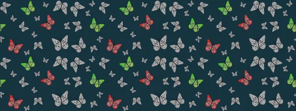 Çocuk kelebek çizim kalıbı. Mavi renkli sanat kelebekleri. Raster. Kağıt, kumaş, ambalaj kağıdı ve duvar kağıdı tasarımı için sevimli bir arkaplan.