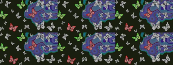 Geçmişi. Gri renkli, soyut sevimli kelebek. Basit bir şekilde. Raster illüstrasyonu.