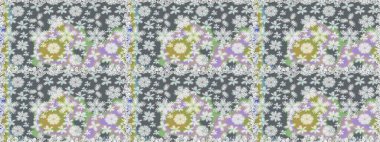 Gri renkli çiçekli kusursuz çiçek deseni. Suluboya tarzında gri renkte çiçekler.