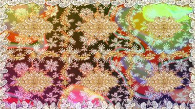 Paisleys zarif çiçek desenli arkaplan duvar kâğıdı çizimi klasik stil, modern 3D çizgili sanat eseri altın ve nötr desenli çiçek yaprakları ve süslemeleri..