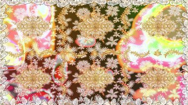 Tarafsız renklerde altın element. Barok tarzında altın çiçekli süs. Antika altın tekrarlanabilir duvar kağıdı. Damask pürüzsüz tekrarlama deseni.