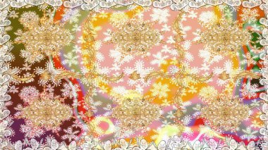 Kusursuz klasik raster altın desenli. Klasik klasik klasik arka plan. Altın elementlerle bej renklerde altın desen. Geleneksel oryantasyon süsü.