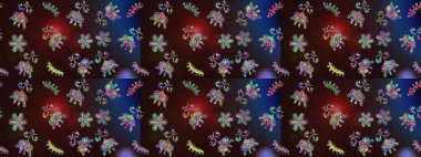 Raster Noel soyut renkli arka plan ve düşen kar tanesi. Noel süslemeleri ve Noel süslemeleri.