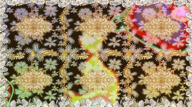 Kahverengi renklerde Raster altın deseni. Kış sembolü, Mutlu Noeller, Mutlu yıllar 2019. Soyut duvar kâğıdı, ambalaj dekorasyonu. Altın kar taneleri basit, pürüzsüz desen.