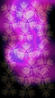 Raster illüstrasyonu. Sihirli menekşe, mor ve siyah tatil soyut arka plan yıldız ve düşen kar taneleri. Noel menekşesi, mor ve siyahlar.