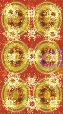 Kar Tanesi Mozaik ikonu. Raster illüstrasyonu. Siluet kar tanesi işareti turuncu ve sarı renkleri izole etti. Grafiksel element dekorasyonu. Düz dizayn. Sembol kışı, donmuş, Noel, yeni yıl tatili.