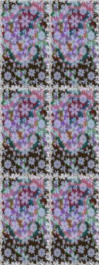 Renkli Yaz Temalı Kusursuz Arkaplan. Sevimli çiçek raster deseni. Modaya uygun kumaş deseni. Düz Çiçek Elementleri Tasarımı.