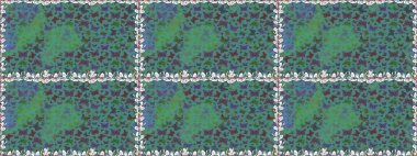 Kelebeklerle dolu renklendirilmiş, pürüzsüz bir desen. Davetiye, kart ve parmak izi için basit şirin bir model. Mavi ve yeşil arka planda renkli kelebek.