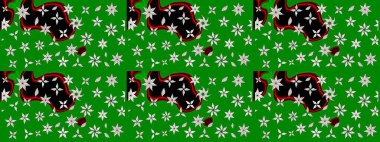 Çiçekler suluboya tarzında yeşil renkte. Çiçekli yeşil renkte bir çiçek deseni çiz.