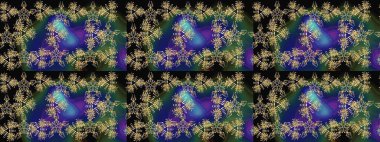 Soyut duvar kâğıdı, ambalaj dekorasyonu. Mavi, siyah ve yeşil renklerde şirin kar taneleri. Basit bir kar tanesi. Kışın sembolü, mutlu noeller, mutlu yeni yıl kutlaması Raster illüstrasyonu..