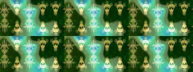 Kar Tanesi Simgesi. Kar tanesi yeşil, mavi ve nötr renklerde izole edilmiş. Raster illüstrasyonu. Raster illüstrasyonu.