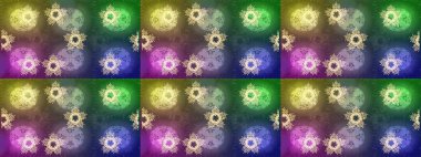 Raster illüstrasyonu. Kar taneleri deseni. Kar tanesi rengarenk desen. Raster kar taneleri arka planda. Soyut kar taneleri arkaplanda izole edilmiş düz tasarım.