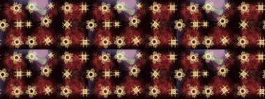 Raster illüstrasyonu. Kahverengi, siyah ve kırmızı siluet kar tanesi işareti. Düz dizayn. Kar Tanesi Mozaik ikonu. Sembol kışı, donmuş, Noel, yeni yıl tatili. Grafiksel element dekorasyonu.