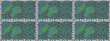 Kelebeklerle dolu renklendirilmiş, pürüzsüz bir desen. Davetiye, kart ve parmak izi için basit şirin bir model. Mavi ve yeşil arka planda renkli kelebek.