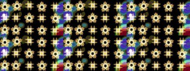 Küçük çiçekte hoş bir çiçek deseni var. Çiçeksel elementlerle süslenmiş zarif raster dokusu. Parlak çiçekli siyah renkler üzerine soyut çizim deseni.