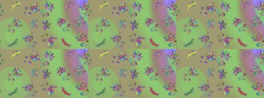 Raster illüstrasyonu. Tarafsız, yeşil ve mavi renkli kar taneleri. Raster Noel soyut renkli arkaplan ve tatlı kar tanesi.