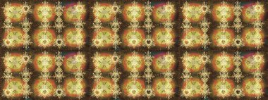 Farklı kar taneleri toplayıcısı, kahverengi, nötr ve sarı renklerde kış elementleri. Raster Noel soyut renkli arkaplan ve tatlı kar tanesi.