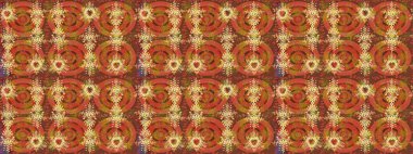 Raster illüstrasyonu. Bokeh kahverengisi, turuncu, pembe ve kar taneleriyle dekoratif Noel arkaplanı.