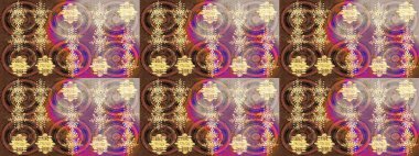 Kahverengi, bej ve pembe renklerde kar tanesi süsü. Kar tanesi süsü Raster illüstrasyonu. Kar taneleri izole edildi. Güzel süs eşyası..