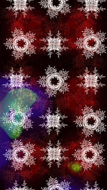 Simgeler, etiketler. Renkli kar tanesi Raster çizimi. Renkli arka planda kar taneleri. Kar tanesi ikonu, izole edilmiş. Raster illüstrasyonu. Düz tasarım.