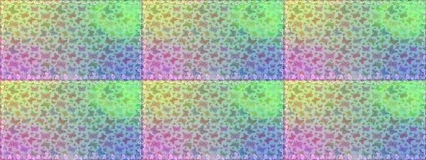 Tarafsız renklerde resim. Raster illüstrasyonu. Moda Kumaşı Tasarımı. Kelebeklerle parlak, pürüzsüz desen.