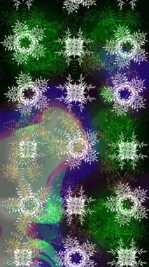 Raster illüstrasyonu. Kar tanesi ikonu, izole edilmiş. Renkli arka planda güzel kar taneleri. Düz tasarım.