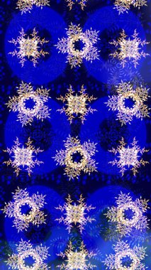 Kar taneleri arka planda. Arkaplanda soyut kar taneleri olan düz tasarım. Raster illüstrasyonu. Kar taneleri deseni. Kar tanesi süslemeli desen.