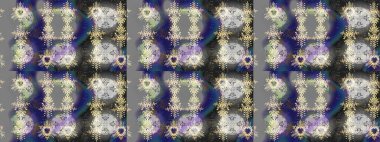 El yapımı çiçek ve bitki koleksiyonu. Raster illüstrasyonu. Robot resim stilinde gri, nötr ve mavi renkler. Raster illüstrasyonu. Şirin karalamalı çiçek deseni çiz..