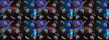 Kar tanelerinin soyut arkaplanı olan şirin bir Noel arkaplanı. Raster illüstrasyonu. Noel ve yeni yıl moda baskıları için tatil tasarımı. Gri, mavi ve siyah kar taneleri. Renkler.