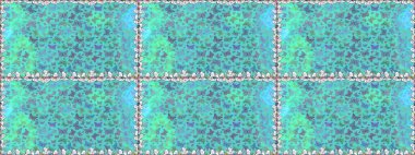 Raster illüstrasyonu. Bahar Kelebeği teması. Mavi ve yeşil lekeli oldukça pürüzsüz kelebek kumaşı. Duvar kağıdı için böcek dokusunun tekrarı.