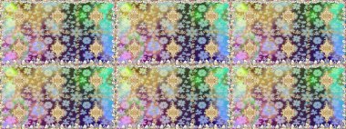 Tarafsız renklerde altın element. Çizgi sanatı tasarım şablonu için kusursuz sınır. Davetiyeler, kartlar, web sayfası için Raster illüstrasyon. Doğu tarzı element. Altın çizgili çiçek dekoru.