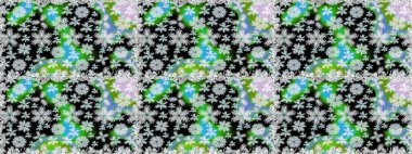 -Siyah çiçekler. Çiçek kolajı. Çiçek arkaplan. Çiçek kompozisyonu. Doğa. Küçük çiçekte güzel bir desen var. Raster deseni.