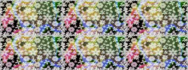 Raster illüstrasyonunda kusursuz çiçek deseni. Tarafsız renklerde çiçekler. Renkli Bahar Temalı Kusursuz Arkaplan. Düz Çiçek Elementleri Tasarımı.