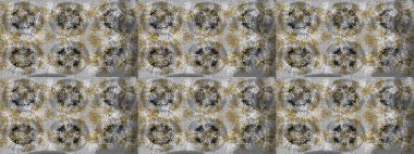 El çizimi, dövme stili karalama, kumaş tasarımı ve Raster illüstrasyonunda kartlar. Gri, kahverengi ve nötr mandala şeklindeki kar taneleri sanat terapisi tarzı zen çizim için..