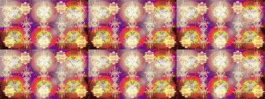 Yüzey için tekrarlanan doku, ambalaj kağıdı bej, pembe ve nötr renklerde kar tanesi. Kış kar taneleri, raster arka plan.