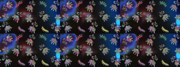 Kar tanelerinin soyut arkaplanı olan şirin bir Noel arkaplanı. Raster illüstrasyonu. Noel ve yeni yıl moda baskıları için tatil tasarımı. Gri, mavi ve siyah kar taneleri. Renkler.