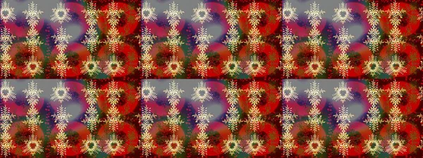 Raster illüstrasyonu. Renkli arka planda izole tatlı kar taneleri. Soyut mandala ya da tuhaf kar tanesi çizgisi sanat tasarımı.