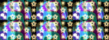 Çiçekli karalama şeklinde Raster çiçek deseni. Raster illüstrasyonu. Nazikçe, yaz çiçekleri mavi renklerde.