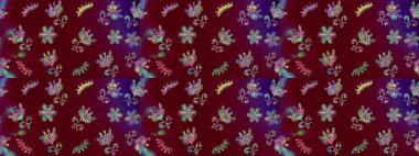 Güzel kumaş deseni. Raster çiçekli arka plan. Renkli Yaz Temalı eskiz kalıbı. Güzel eskiz şekli. Yazdır. Düz Çiçek Elementleri Tasarımı.