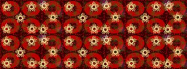 Yeni yıl kar tanesi. Güzel soyut kar taneleri raster tasarımı. Düz kar karalama ikonları, kar taneleri kırmızı, kahverengi ve yeşil renkli siluetler Noel afişi, kartlar.