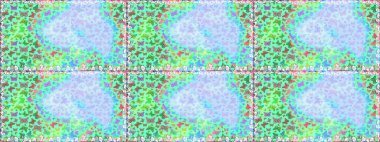 Elle çizilmiş kelebeklerle. Tarafsız, yeşil ve mavi renklerin soyut arkaplanı. Renkli romantik kelebekler kusursuz desenli arka plan. Dekoratif Raster illüstrasyonu.