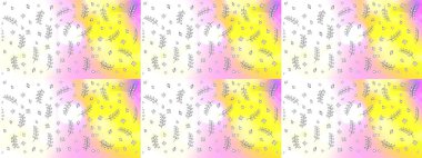 Düz Çiçek Elementleri Tasarımı. Raster illüstrasyonundaki çiçek desenli çizim. Renkli Bahar Teması eskiz kalıbı. Tarafsız, beyaz ve sarı renkte çiçekler.