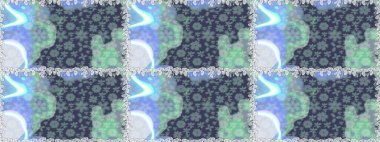 Raster düz çiçekleri pürüzsüz desen. Hediye ambalaj kağıdı, tebrik kartları, posterler ve pankart tasarımı. Mavi renkte çiçekler.