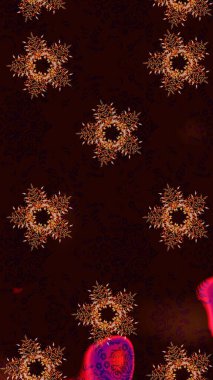 Siyah, kahverengi ve kırmızı kar tanelerinin olduğu Noel kartı siyah, kahverengi ve kırmızı renklerde. Kar taneleri arka planda. Kış kartı Mutlu Noeller, yeni yıl ve mutlu bayramlar..