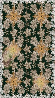 Renkli Bahar Temalı Kusursuz Arkaplan. Düz Çiçek Elementleri Tasarımı. Gri renkli çiçekler. Raster illüstrasyonunda kusursuz çiçek deseni.