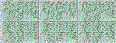 Fantezi çizimi. Kelebeklerle güzel bir moda modeli. Moda sevimli kumaş tasarımı. Mavi renkli illüstrasyon. Raster illüstrasyonu.