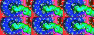 Şirin çiçek elementleri. Raster illüstrasyonu. Düz Çiçek Elementleri Tasarımı. Renkli Bahar Teması eskiz kalıbı. Çizim deseni Modaya uygun kumaş deseni.