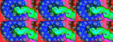 Şirin çiçek elementleri. Raster illüstrasyonu. Düz Çiçek Elementleri Tasarımı. Renkli Bahar Teması eskiz kalıbı. Çizim deseni Modaya uygun kumaş deseni.